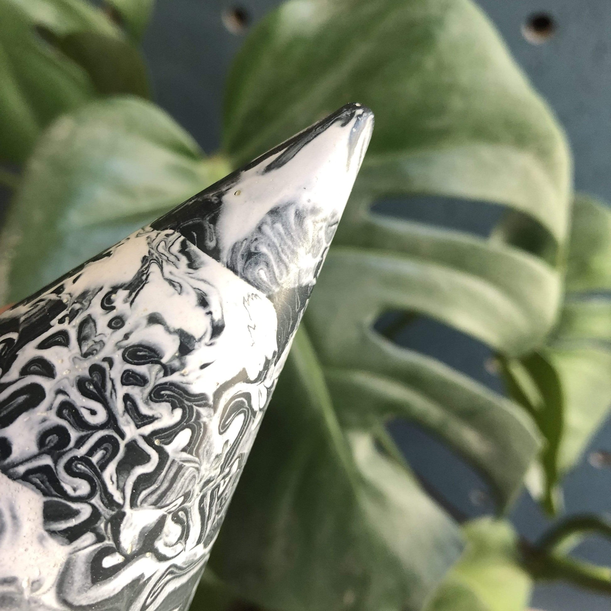 Cones Medium cone - Black/White Swirl Jesmonite Cones  (various sizes and patterns) homeware shops bristol gift shops bristol Tip Studio