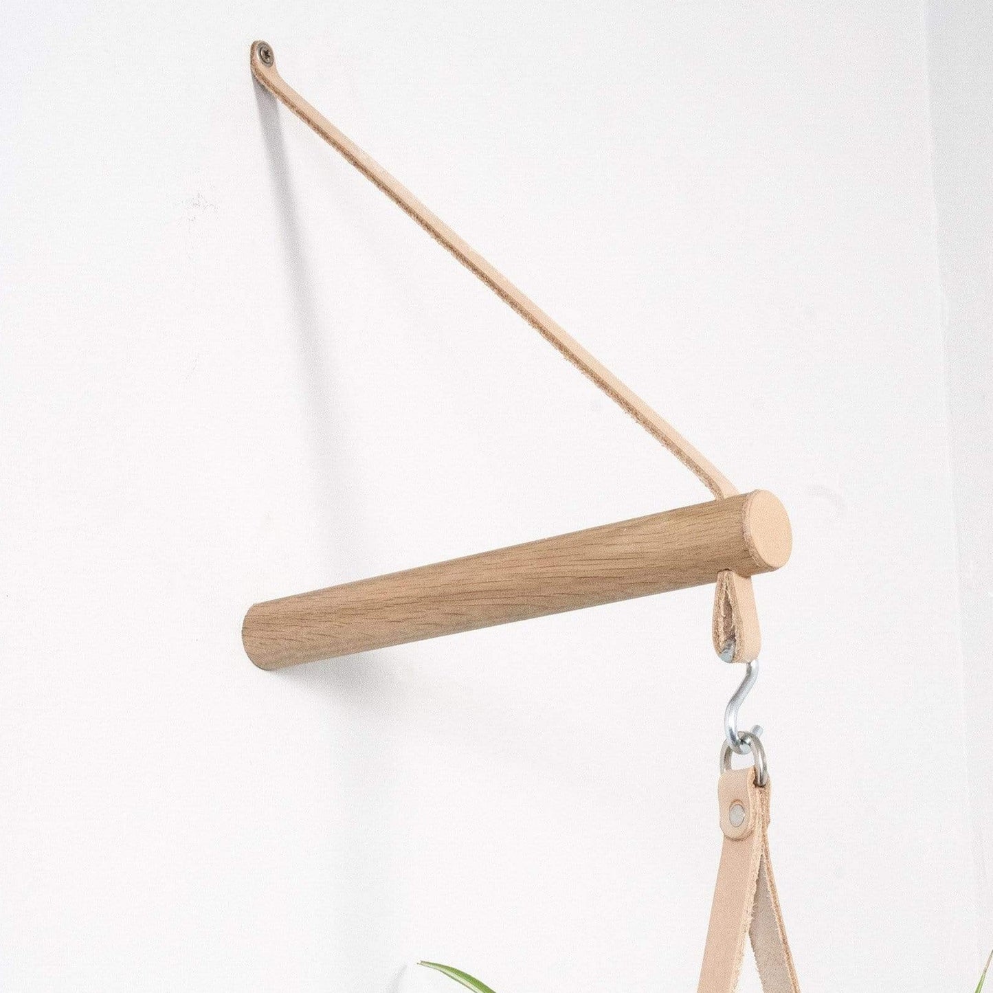 Plant Hanger Light Tan Wood and Leather Peg Hanger (various colours) homeware shops bristol gift shops bristol Wolfram Lohr